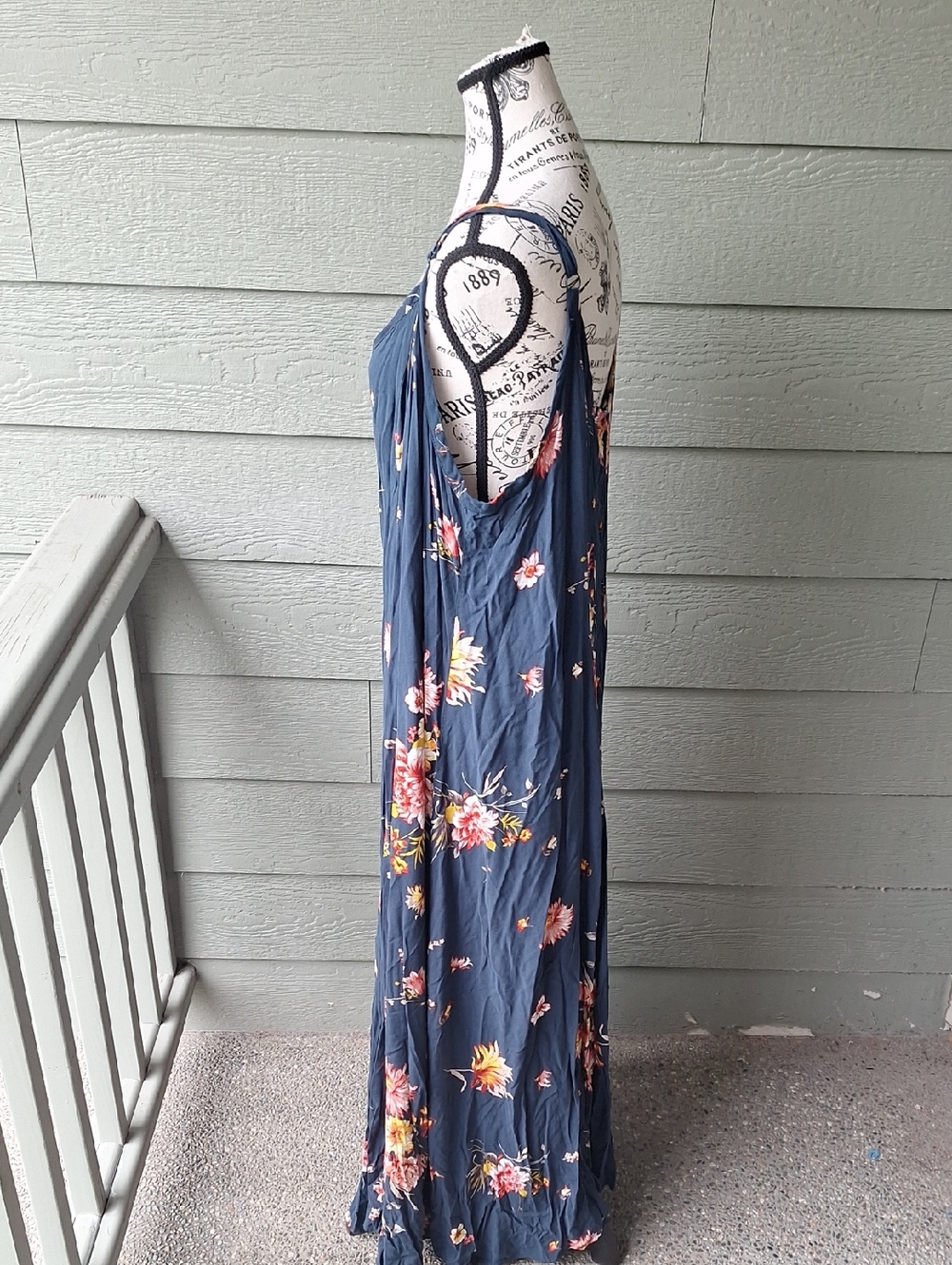 Torrid Trapeze Tank Maxi Dress Blue Floral Plus Size 4X - Picture 9 of 14